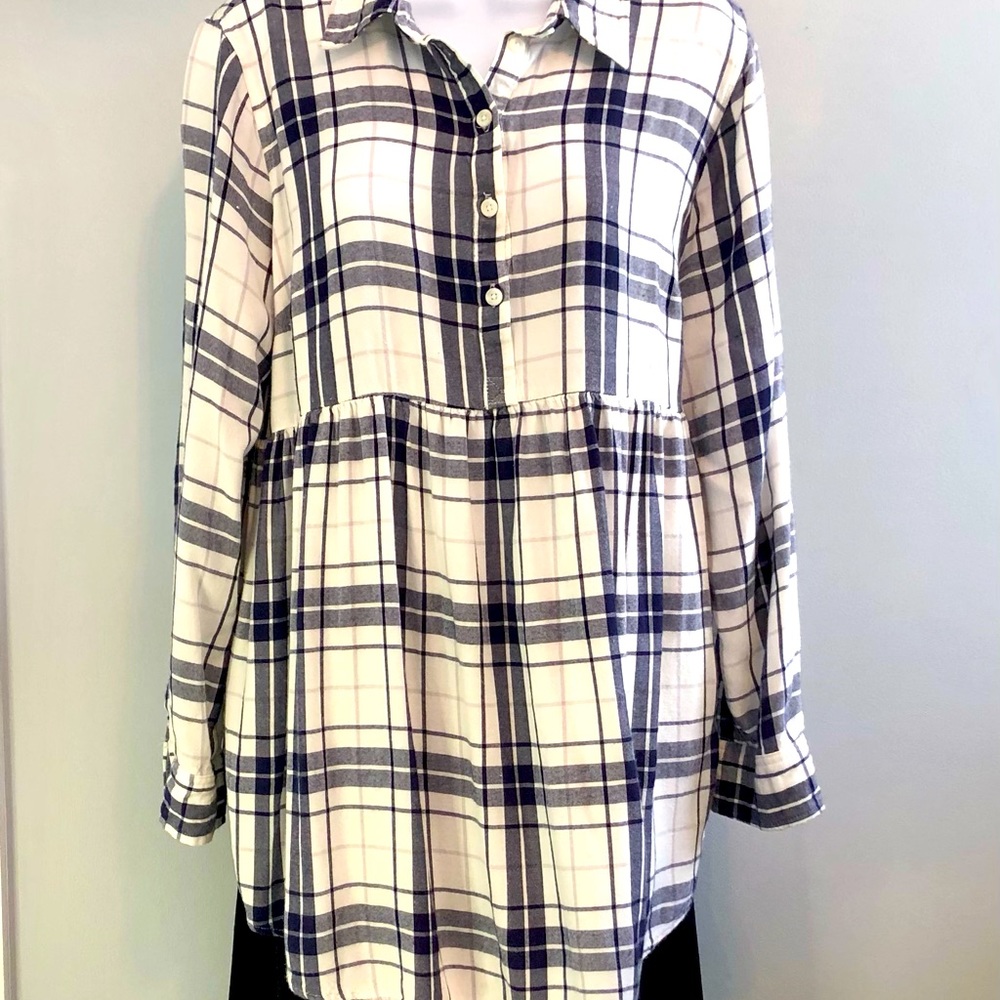 Isabel plaid maternity shirt